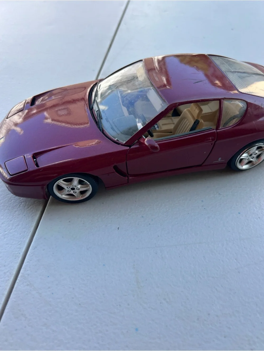 Bburago 1/18 Ferrari 456 GT 1992 Maroon Burgundy Diecast Model Car Italy Vintage